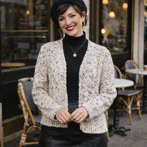 Small cardigan. MOON & MADISON crochet sweater. Chic Cozy. Perfect for layering